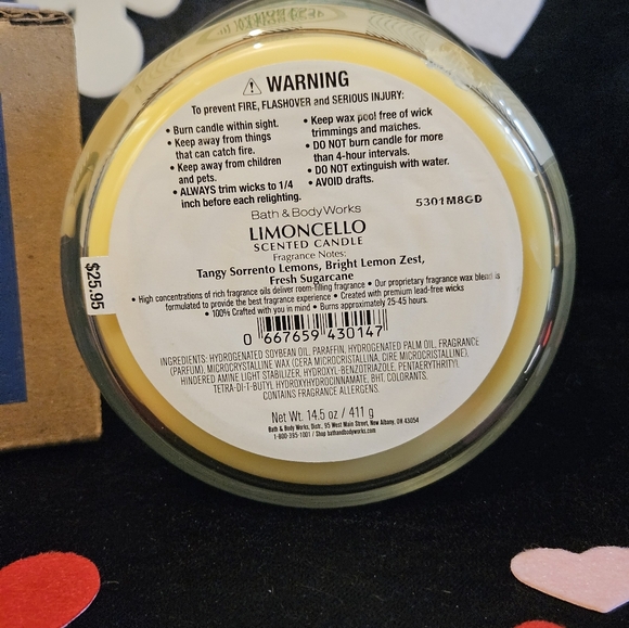 NWT Bath & Body Works Limoncello Lemon 3-wick Candle - Yellow and Green - Picture 4 of 5
